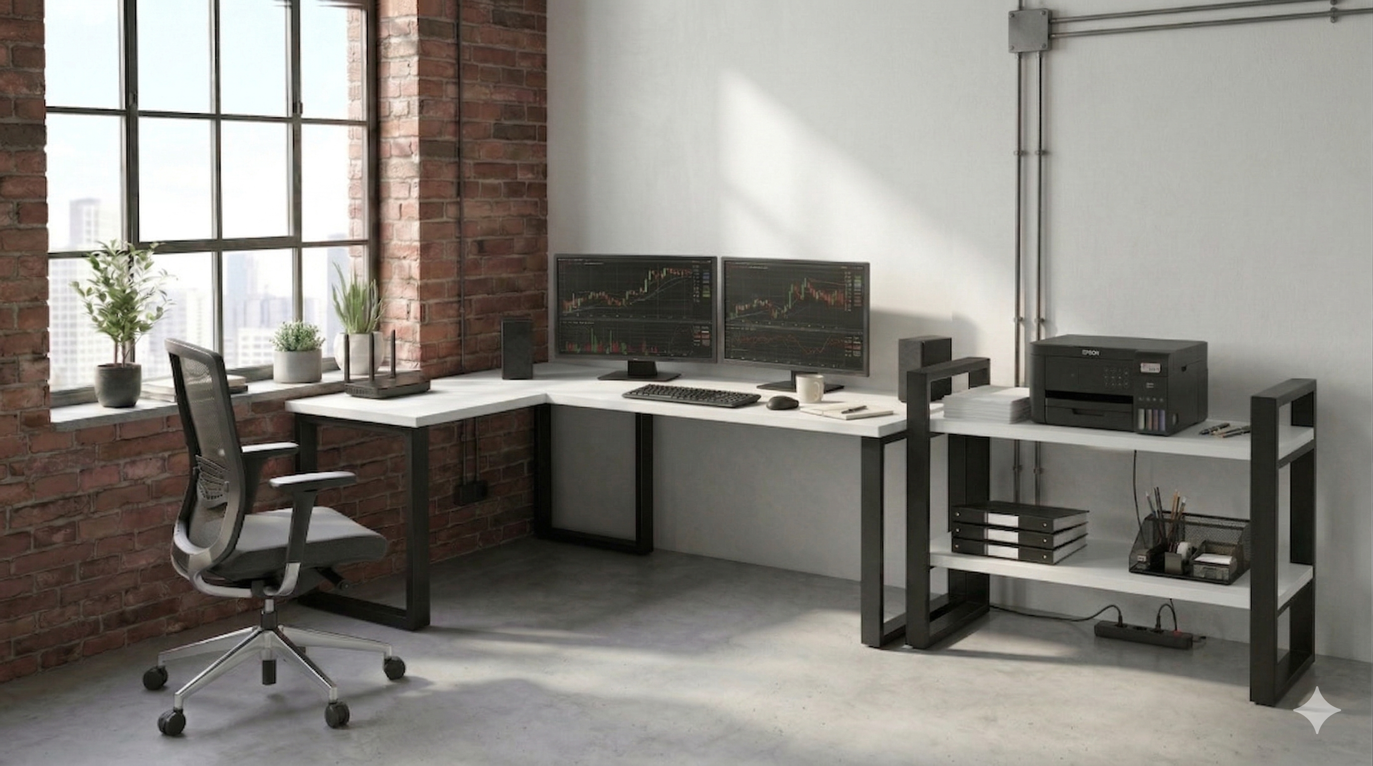 BIURKO 120X180X60 blat 18 MM KOMPUTEROWE GAMINGOWE NAROŻNE LOFT BIAŁE ...
